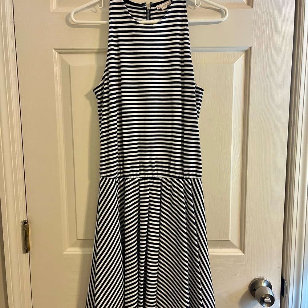 Gap Navy and White Striped Sleeveless Dress